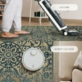 thumbnail image 3 of Maples Rugs Pelham Transitional Vintage Scroll Blue Brown Non Slip Indoor Area Rug, 5' x 7', 3 of 9