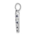 thumbnail image 2 of 14k White Gold Diamond and Sapphire Heart Pendant Charm, 2 of 4