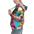 thumbnail image 2 of Lsque Colorful Sunglasses Dog Pattern Casual Women's Hoodie,Hooded Sweatshirt with Kangaroo Pocket,Pullover Hoodie with Eye-catching Drawstrings-Medium, 2 of 7