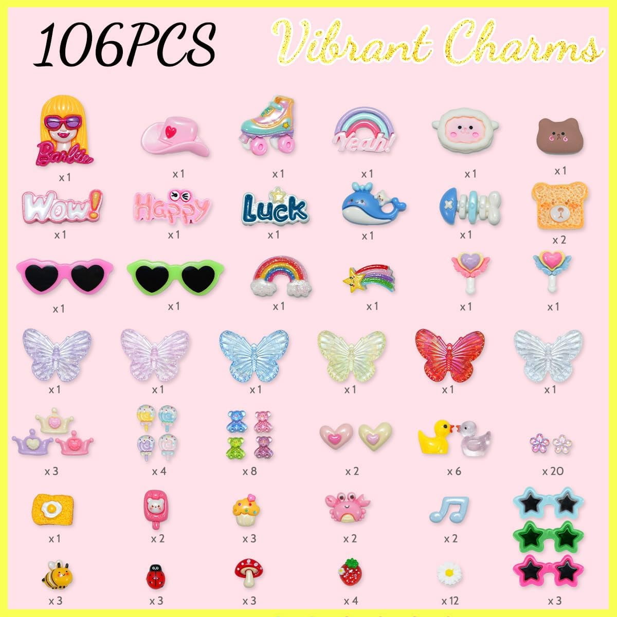 80pcs Cheer Pins Spirit Clips Kit with Multiple Charms & DIY Accessories, Wooden Clothes Pins Craft Set for Backpacks Decorations, Cheerleaders, Team Present (2.9 Inch, Macaron Colors)