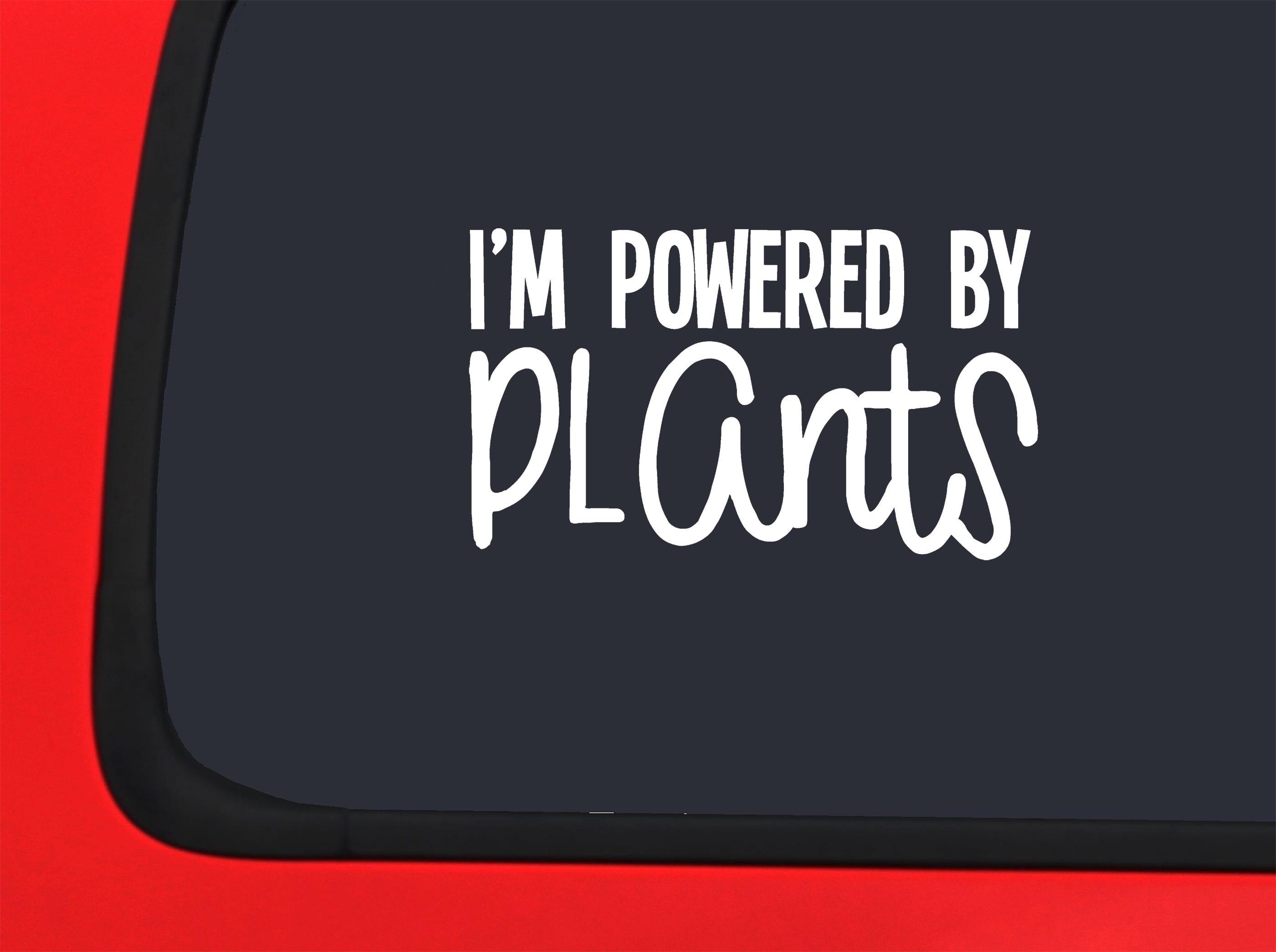 Car Sticker Im Powered By Plants Vegan Greens Healthy Lifestyle Car
