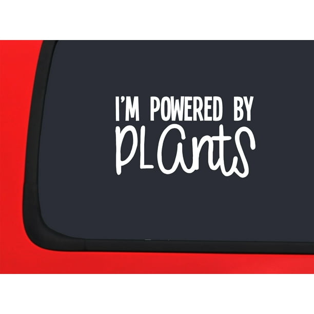 Car Sticker Im Powered By Plants Vegan Greens Healthy Lifestyle Car
