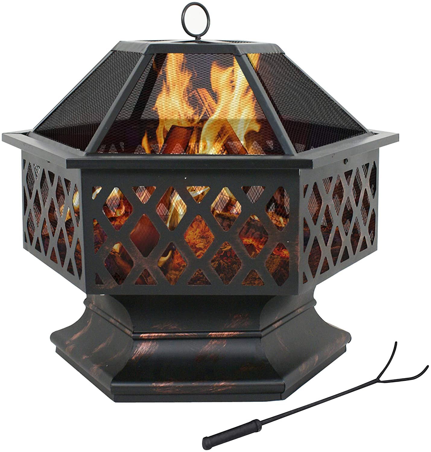 Square Wood Burning Fire Pit With Mesh, Mainstays 30 Square Fire Pit