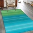 thumbnail image 2 of Blue Green Vertical Stripes Area Rugs 4'x6', Washable Small Throw Rugs for Office Bathroom, Modern Art Color Ombre Indoor Outdoor Rug Non-Slip Low Pile Carpet Runner Reversible Floor Mats, 2 of 8