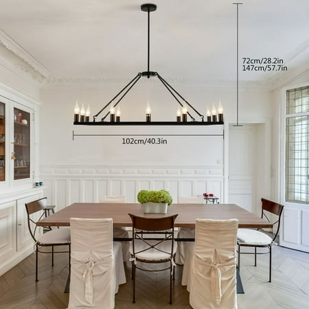 

12-Head Chandelier Vintage Ceiling Light Pendant Hanging Lamp Fixture Easy to Install Suitable for Home Office Study Lighting Decor