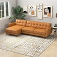 thumbnail image 5 of Ashcroft Davis Modern Top Leather Corner Sectional Couch in Tan, 5 of 7