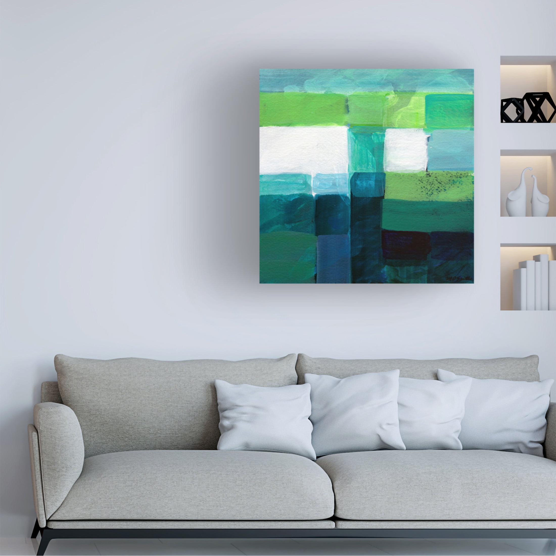 Canvas Wall Art - Mark David Smith 'Aquaculture 2' Wall Art for Living Room, Bedroom, or Office Décor by Trademark Fine Art - 24 x 24 Inches