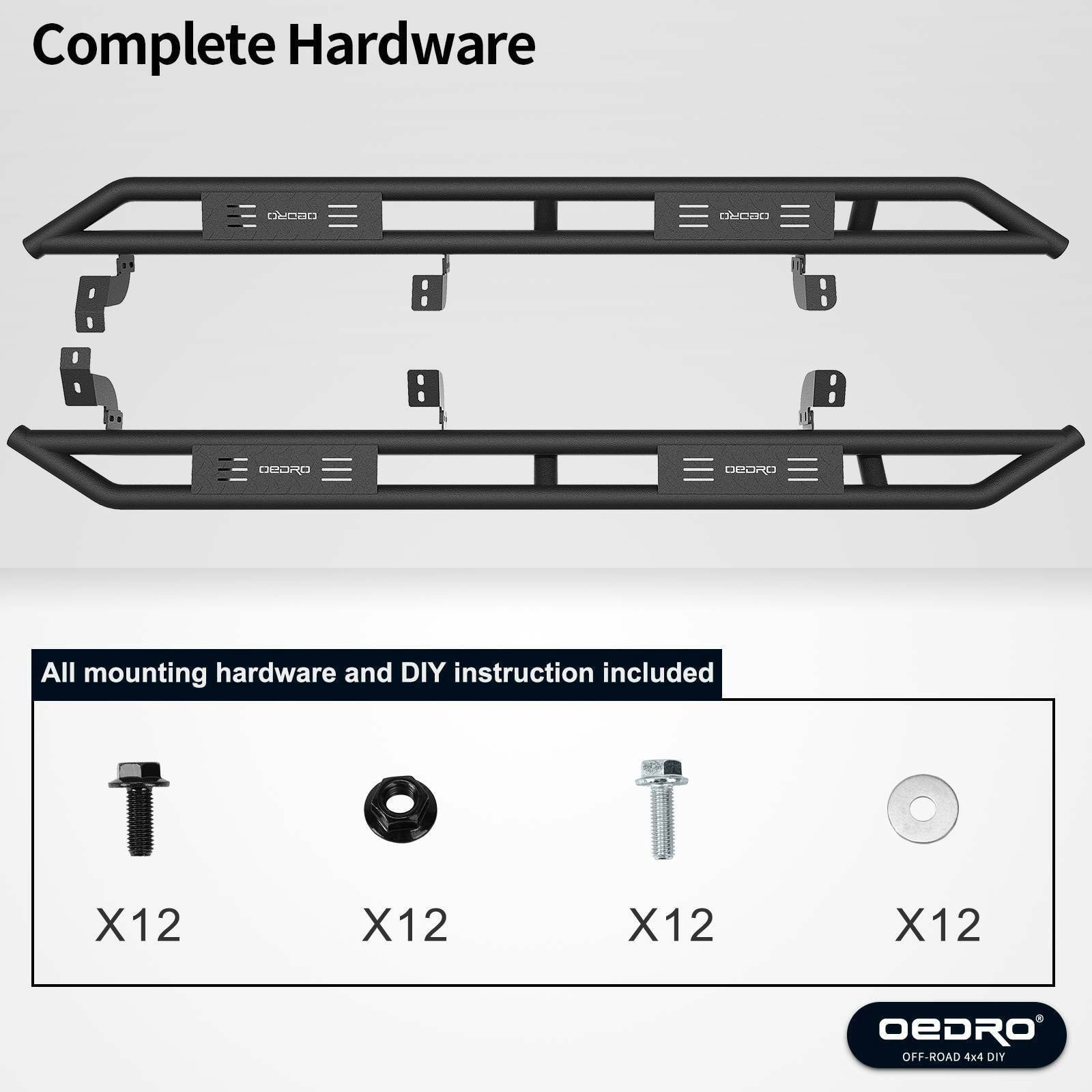 RVNI 6" Running Boards Side Step Nerf Bars for 2007-2021 Toyota Tundra Double Cab, Textured Black