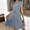 Light Blue, variant on Women's Casual Round Neck Sleeveless Flowy Dress with Elastic Waist for Spring Summer Daily Wear Comfortable Stretchy Fabric Printed A-Line Midi Dress