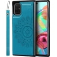 thumbnail image 5 of Galaxy A71 Wallet Case with RFID Blocking Card Holder,Premium PU Leather Double Magnetic Buttons Stand Flip Wrist Lanyard Strap Back Cover Case for Samsung Galaxy A71 6.7 Inch,Blue, 5 of 17