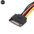 thumbnail image 3 of Conector de cable de disco duro IDE estándar de 15 pines SATA a 2 machos a hembra de 4 pines Molex. Fuente de alimentación avanzada., 3 of 6