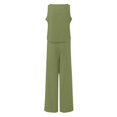thumbnail image 5 of Conjunto de dos piezas de lino para mujer: chaleco sin mangas y pantalones anchos. Transpirable, con bolsillos laterales para el verano. Tallas: S-XXXXL., 5 of 5