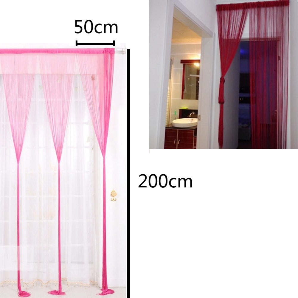 Oalirro String Curtains for Doors & Windows - Fly Screen Net Fringe Room Divider (39 x 79in) - Patio Curtain Panel for Home, Shop, or Café - Lightweight & Easy to Hang with Pole/Wire