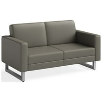 Mirella Lounge Settee Gray Vinyl