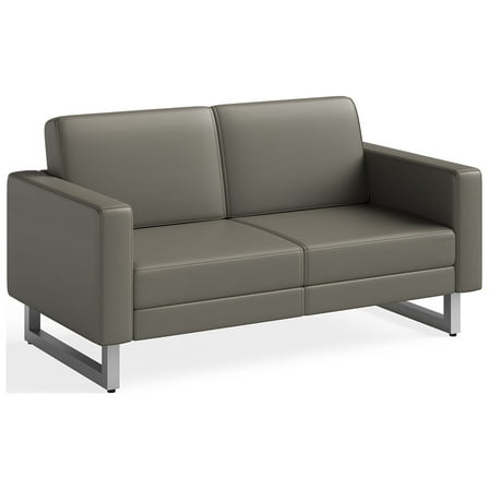 Mirella Lounge Settee Gray Vinyl