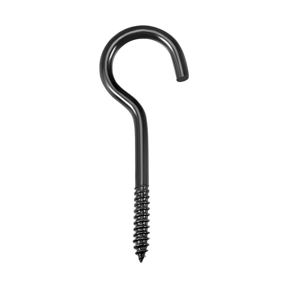 Uxcell 2" Eye Hooks Self Tapping Screw-in Hanger Eye-Shape Hooks Iron Black 16pcs