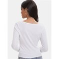 thumbnail image 2 of Womens Casual Long Sleeve Scoop Neck Slim Fitted Basic Top, 2 of 6