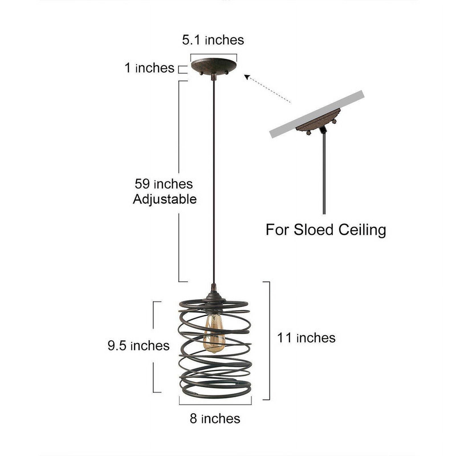 LNC 1-Light Bronze and Antique Rust Cylinder LED Mini Pendant for Kitchen Island