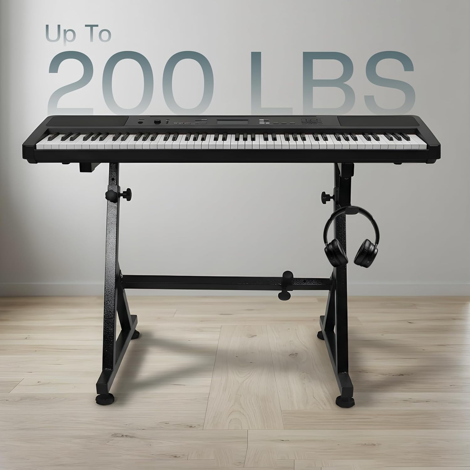 Z Style keyboard piano stand, Heavy Duty 200LBS adjustable keyboard stand Fits 61 76 88 Key, Anti Slip Pads Headphone Hook Home Stage keyboard stand for piano accessories Pro Use
