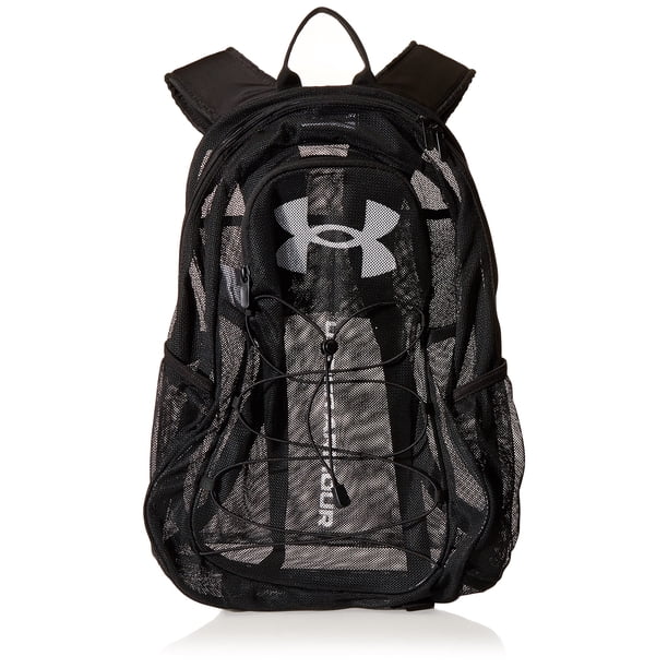 Mochila Under Armour Hustle Mesh para adultos, 28 L, color blanco y negro