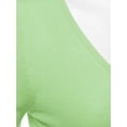 thumbnail image 4 of FashionOutfit Women's Solid Button Down V-Neck 3/4 Sleeves Knit Cardigan, 4 of 4