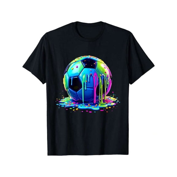 Soccer Ice Cream Drip Boys T-Shirt, T-Shirt for Kids Youth, 180gsm, 100% Cotton