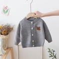 thumbnail image 4 of Esaierr Newborn Baby Boys Girls Bear Pattern Cardigan Jacket,Toddler Boys Girls Long Sleeve Shirt Tops,Fall Casual Fashion Knit Top for Boys Girls 0M-6Y, 4 of 6