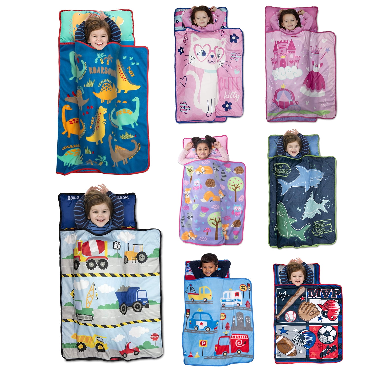 Kids Nap Mat Set Includes Pillow and Blanket Great for Girls Boy Napping during Daycare or Preschool Fits Toddlers I Walmart