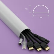 D-Line White Half Round TV Cord Cover, 2x1in, 18in Length