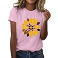 thumbnail image 2 of VgaVtl T-Shirts Women Summer Short Sleeve Ladies Shirts Camping Floral Athletic Comfy Leisure Classic Fit Tops,Pink XXL, 2 of 5