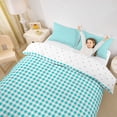 thumbnail image 3 of meiyoeat Geometric Plaid Twin Duvet Cover For Kids,Blue Classic Checkered Twin Bedding For Boys,Reversible,2-Piece(No Comforter), 3 of 6