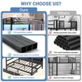 thumbnail image 6 of Queen Over Queen Bunk Bed with 2 Drawers, Shelf, Charging Station, Black, 6 of 9