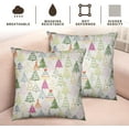 thumbnail image 5 of Colorful Christmas Tree Pillow Covers 18x18 Set of 2 Watercolor Xmas Pine Trees Throw Pillow Cover Winter Holiday Decor Pillow Cases Farmhouse Outdoor Christmas Pillowcase for Home Party Sofa, 5 of 6