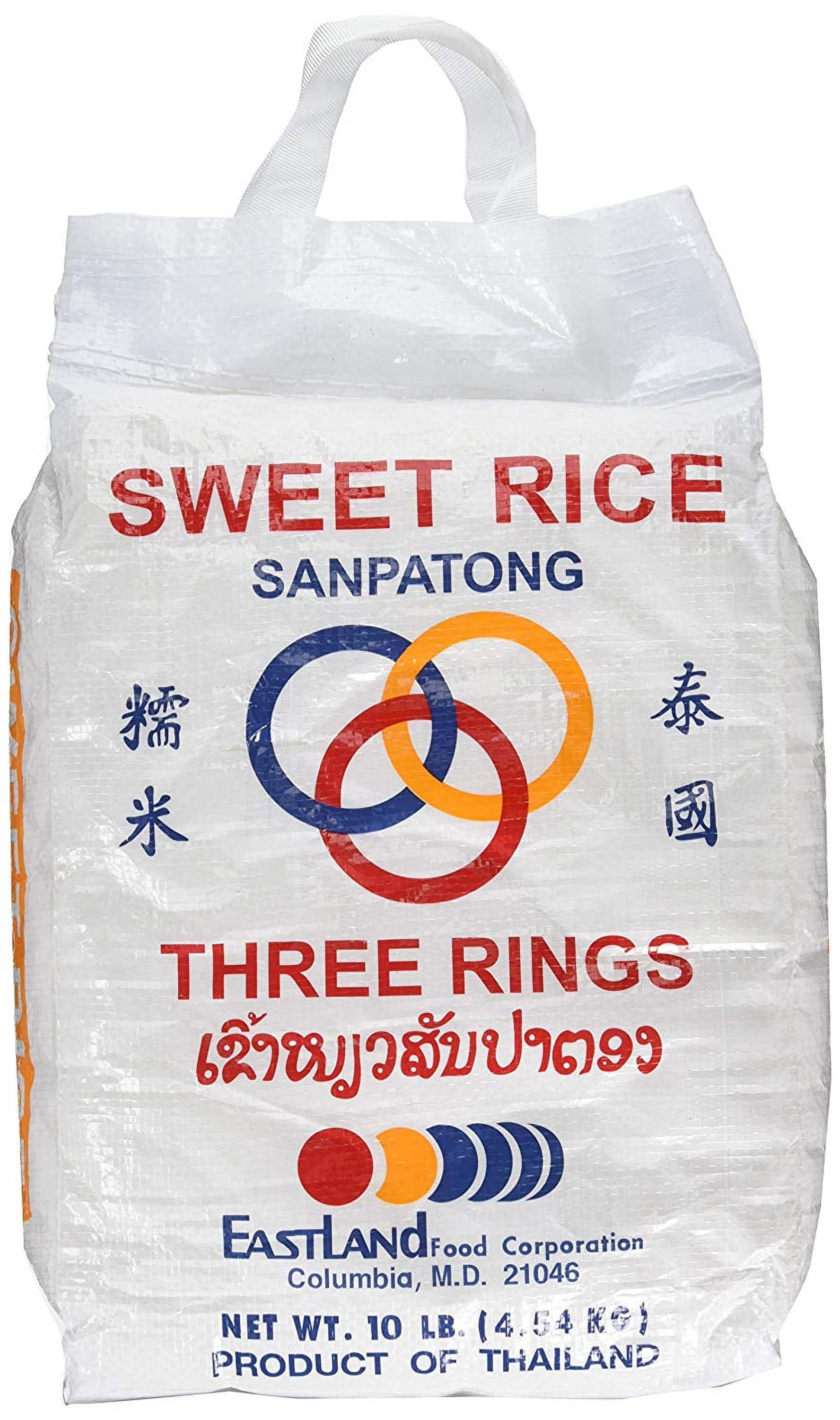 NineChef Spoon Plus Three Rings Thai Sticky Rice Sweet Rice ( (10 Lbs) Pack 1