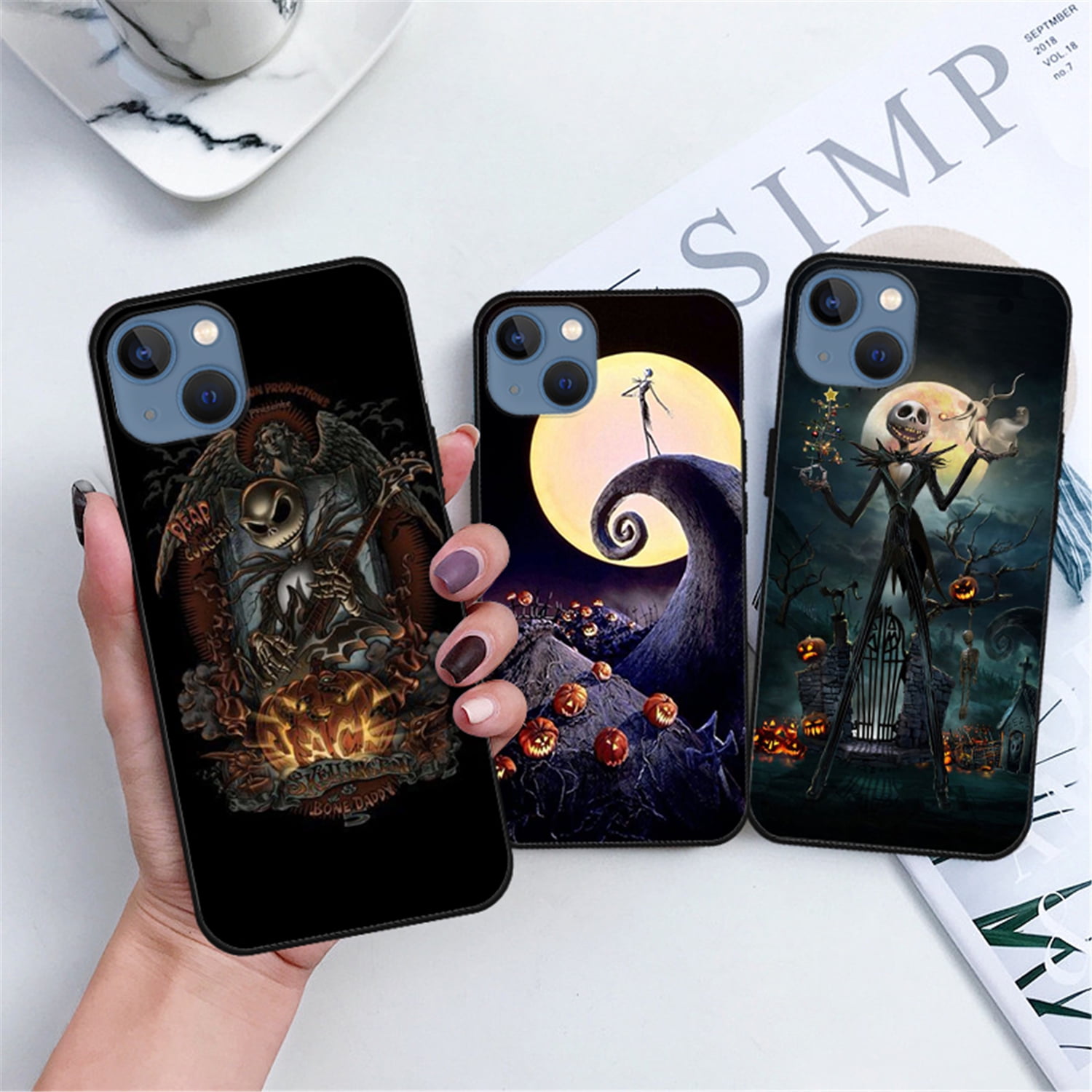 The Nightmare Before Christmas Black Phone Case For Iphone 13 Pro Max Iphone 12 11 Pro Max Soft Ultra Thin Cover For Iphone Xs Max Xr Xs X 6 6s Plus 7
