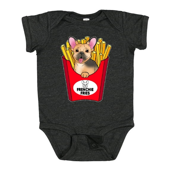 Inktastic Cute Frenchie in French Fries Boys or Girls Baby Bodysuit