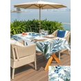 thumbnail image 5 of Outdoor Tablecloths with Umbrella Hole & Zipper, Navy Blue Leaves Rectangle Tablecloth 52x70 Inch, Summer Botanical Farmhouse Watercolor Leaf Waterproof Table Cloth, Patio/Pool/Picnic Table Covers, 5 of 8