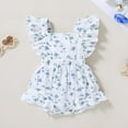 thumbnail image 3 of Younger Tree Baby Girl Romper Summer Toddler Casual Ruffled Sleeveless Cotton Overalls Clothes for 18-24 Months, 3 of 7