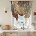 thumbnail image 3 of Brown Gray Tie Up Curtain Valance for Window,Adjustable Rod Pocket Window Curtains Shades,Rustic Abstract Gradient Mottled Texture Light Filtering Valance Drapes for Cafe Living Room Bedroom 42"x54", 3 of 9