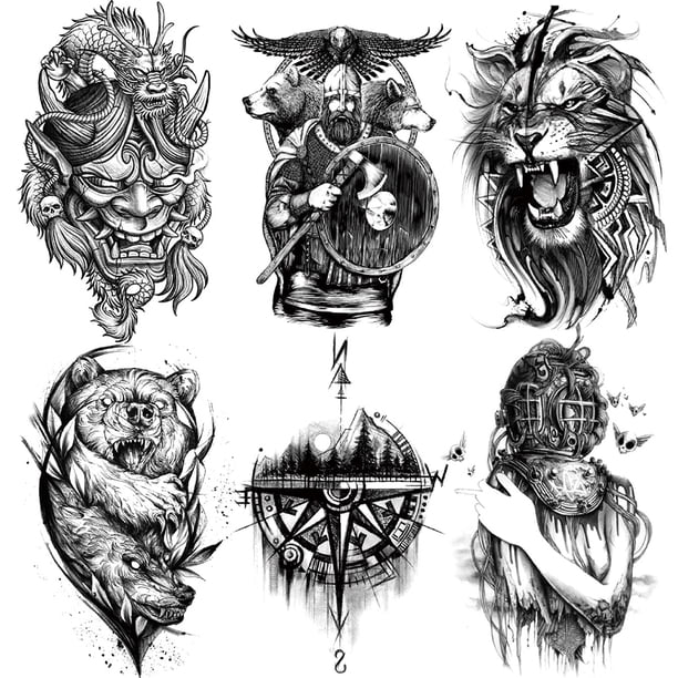 Tatuaje 3D Impermeable Cgtredaw Tigre Animal 6pcs para Niñas Amante Pareja