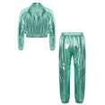 thumbnail image 2 of Doomiva Ensemble de Performance Jazz Moderne pour Garçons et Filles Vêtements de Danse de Rue Hip Hop 2 Pcs Vert 14, 2 of 5