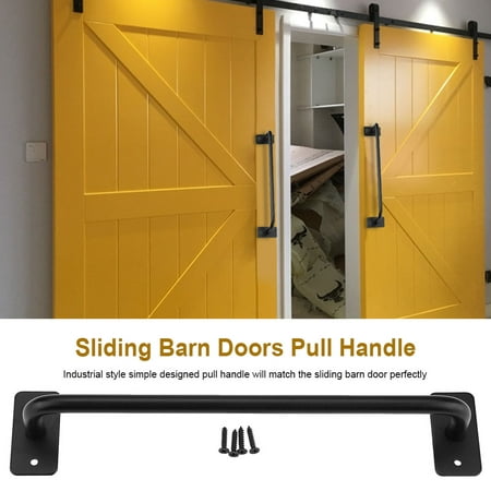 Qiilu Industry Style Sliding Barn Doors, Yellow Sliding Barn Doors