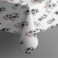thumbnail image 3 of White Cow Milk Pattern Rectangle Tablecloth 60"x84",Waterproof Polyester Rectangle Table Cloth, Wipeable Spillproof Polyester Tablecloth for Dining, Camping, Indoor and Outdoor, 3 of 5