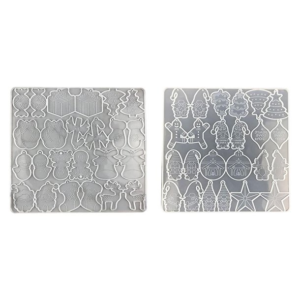 Pendientes de Navidad Molde de resina epoxi Colgantes de orejas de Navidad Molde de silicona