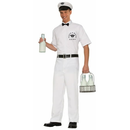Halloween 50's Milkman Adult Costume
