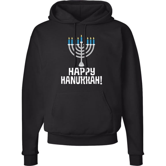 Inktastic Happy Hanukkah Menorah Adult Hoodie Sweatshirt
