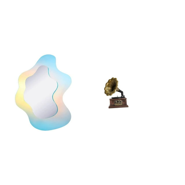 Escultura de maquillaje con espejo acrílico ondulado, estatua decorativa moderna de estilo vintage para la pared del baño, figura coleccionable de res