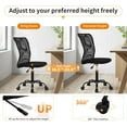 thumbnail image 4 of YYEAN Home Office Chair Ergonomic Mid-Back Mesh Desk Chair Computer Armless Executive Task Chair Lumbar Support Armrests Swivel Rolling PC Chairs Small Meeting for Adults,Black, 4 of 7