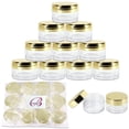 thumbnail image 6 of Beauticom 24 Pieces High Quality 20G/20ML Clear Round Acrylic Cosmetic Product Sample Travel Jars with Flat Top Lids (Gold), 6 of 6