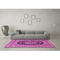thumbnail image 3 of Ahgly Company Indoor Square Medallion Pink Traditional Area Rugs, 7' Square, 3 of 4